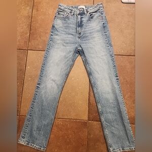 Zara Straight Leg Wmns Light Blue Denim Jeans Sz 6